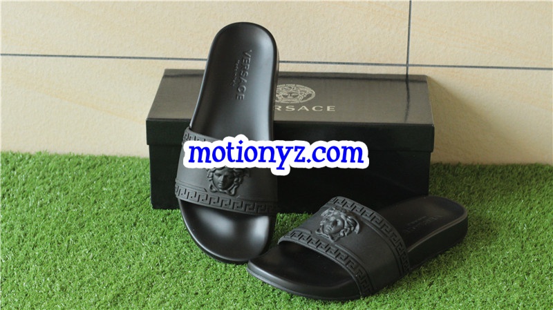 Brand Versace Black Slide